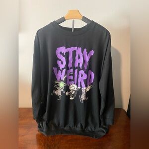 Nightmare Before Christmas Lock Shock Barrel Stay Weird Pullover Sweater